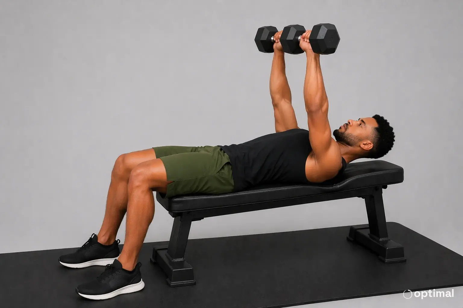 Dumbbell bench press lowered position