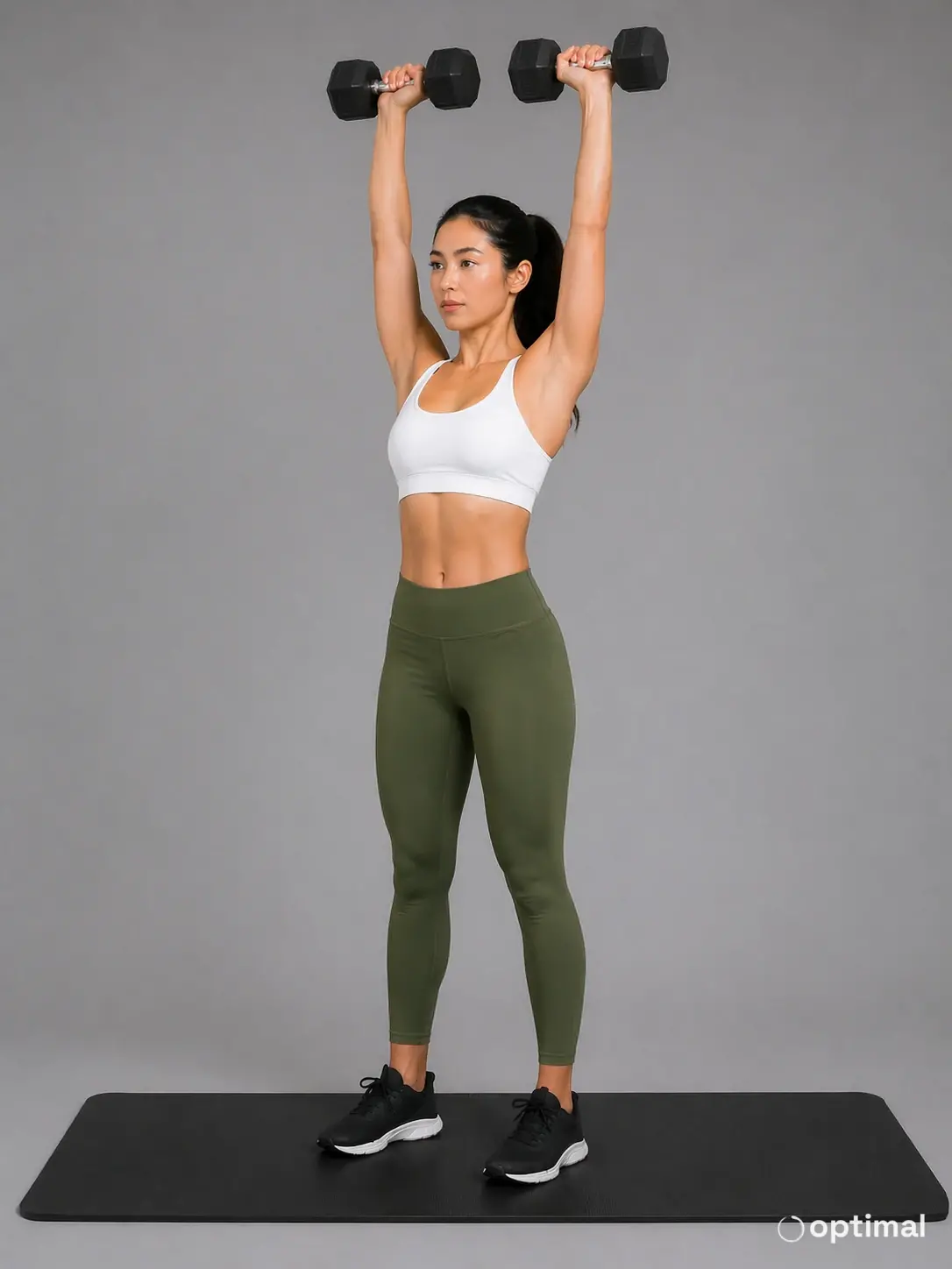 Dumbbell shoulder press overhead position