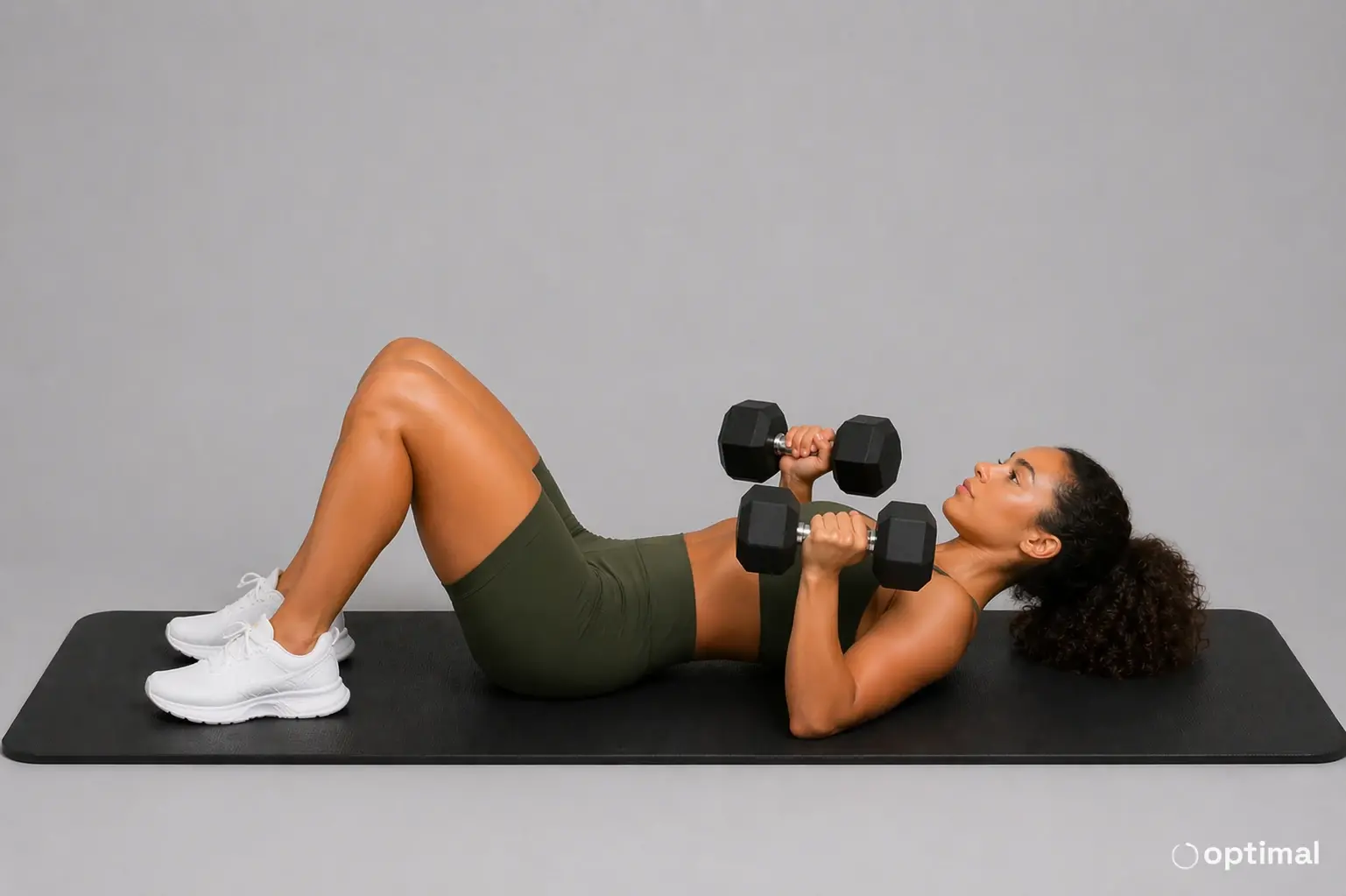 Floor dumbbell press start position