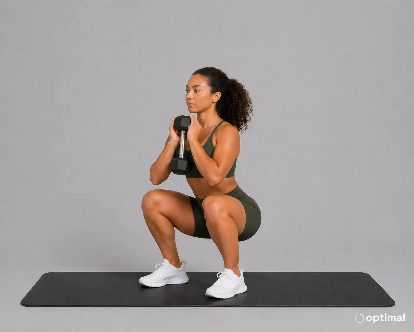 Goblet squat lowered position