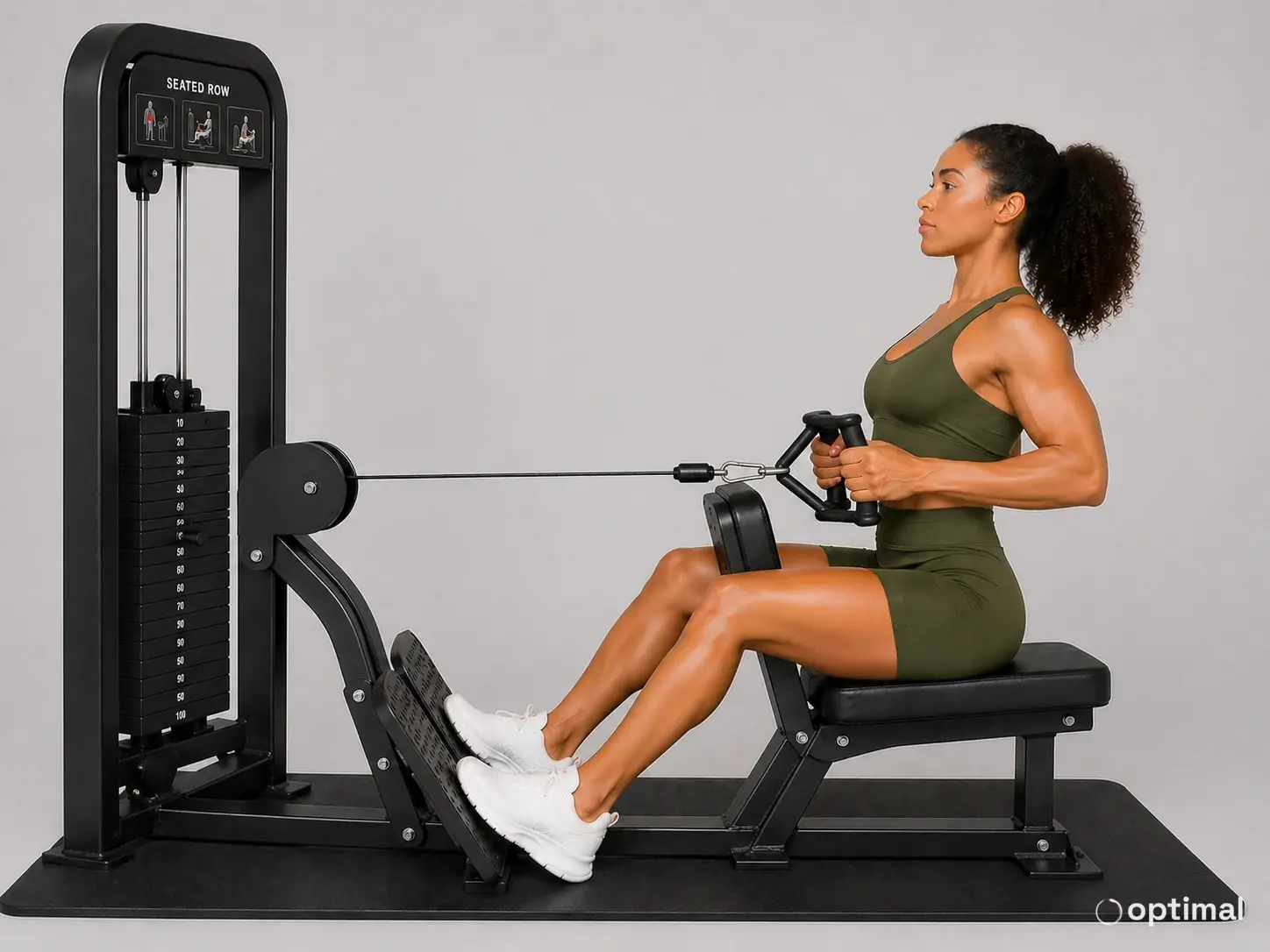 Seated row pulled position