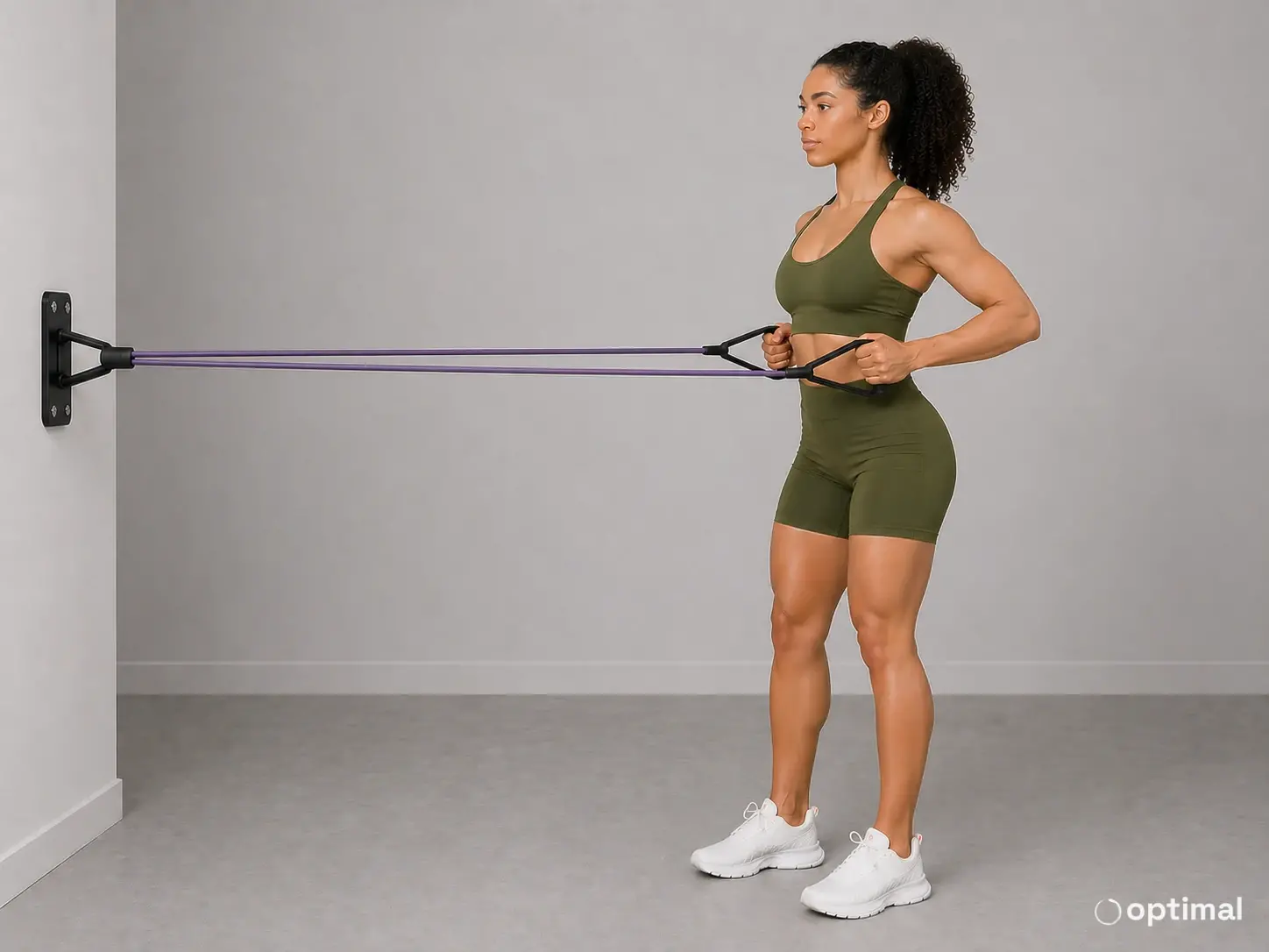 Standing row pulled position